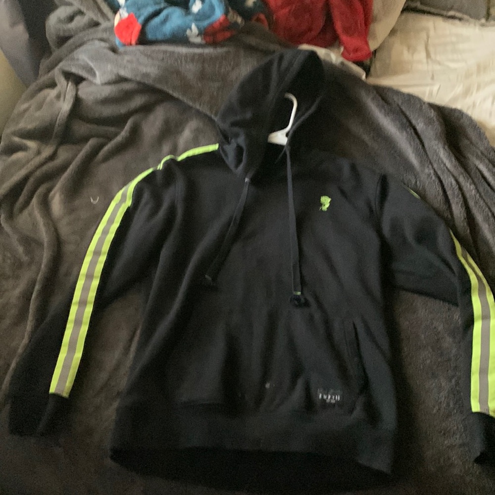Black and neon green hoodie